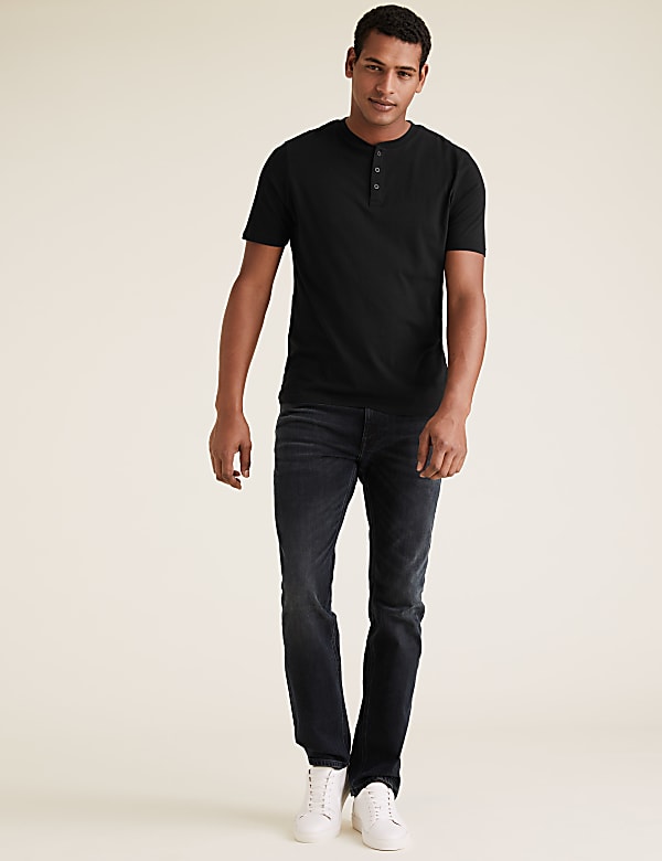 2 Pack Pure Cotton Henley T-Shirts