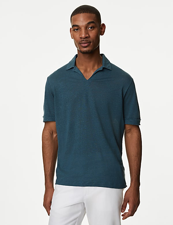 Pure Linen Polo Shirt - CH