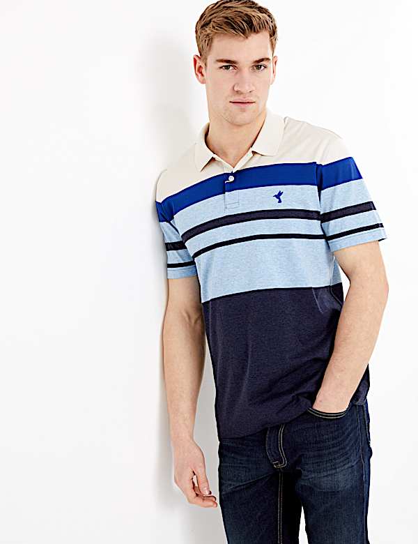 Cotton Striped Polo Shirt