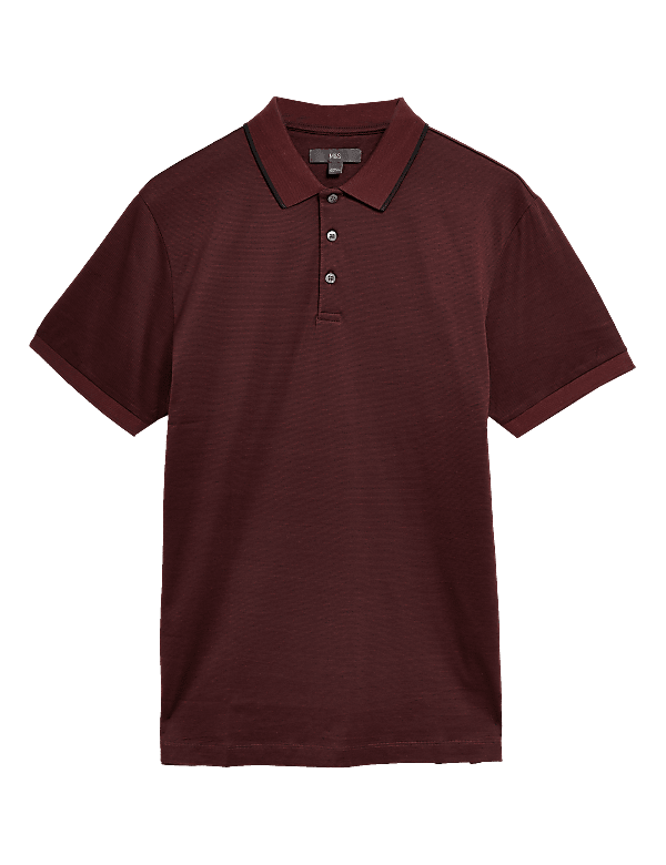 Premium Pure Cotton Striped Polo Shirt