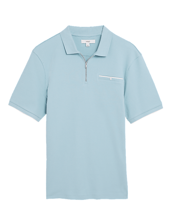 Premium Cotton Half Zip Polo Shirt