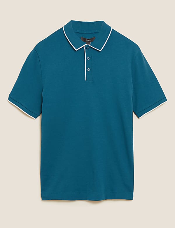 Pure Cotton Tipped Polo Shirt