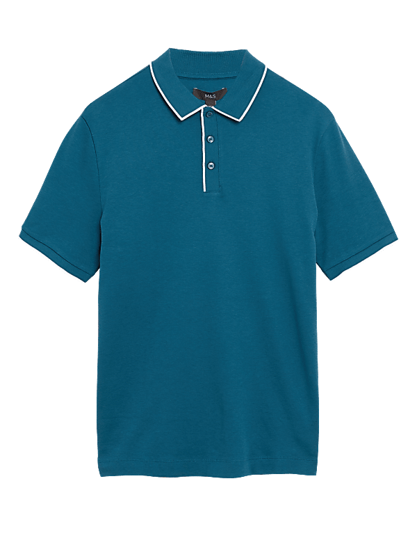 Pure Cotton Tipped Polo Shirt