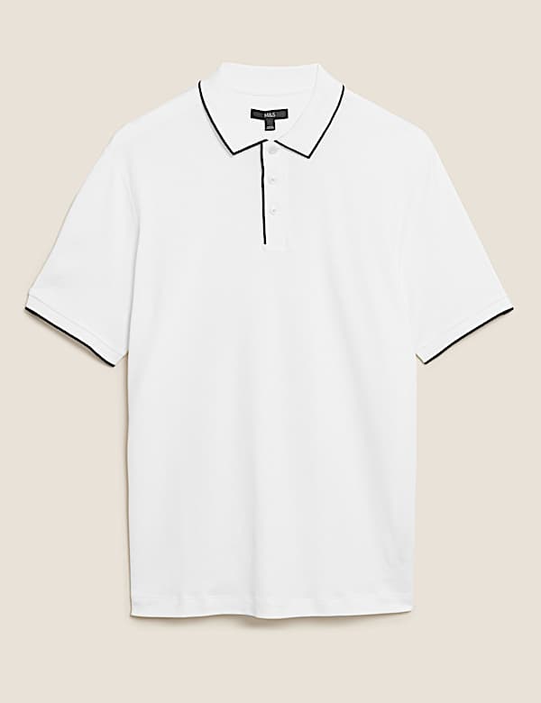 Pure Cotton Tipped Polo Shirt