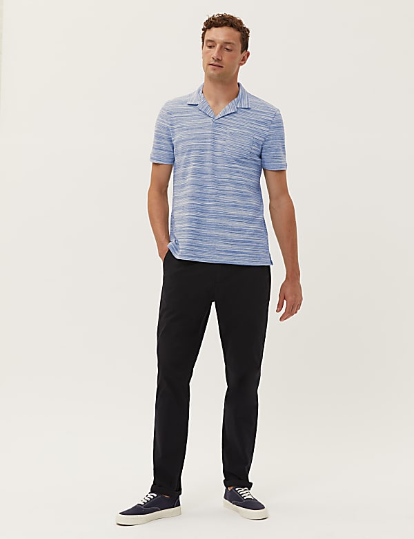 Cotton Rich Textured Revere Polo Shirt