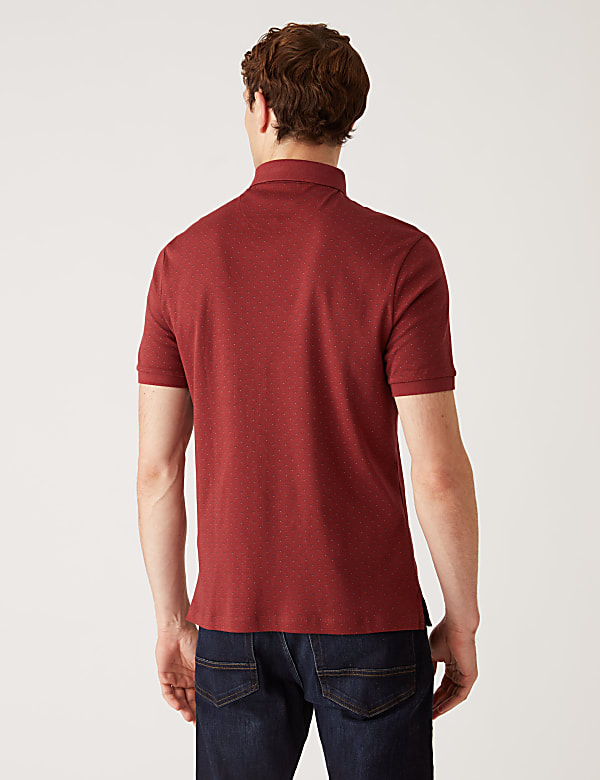 Pure Cotton Geo Print Polo Shirt