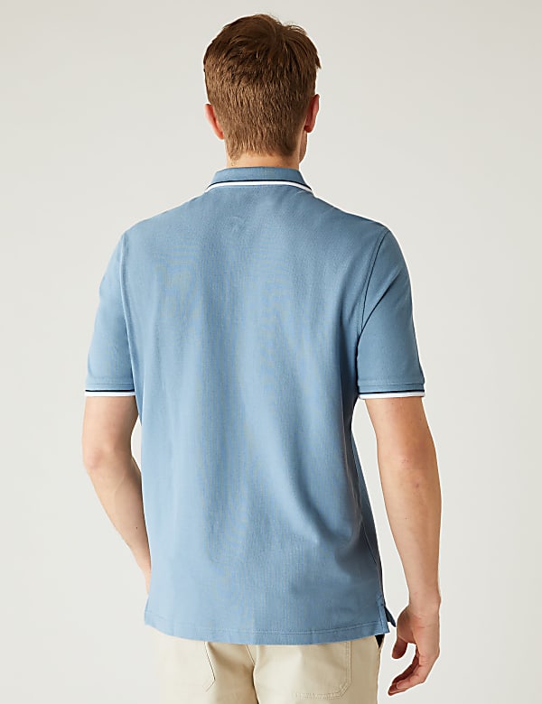 Pure Cotton Pique Tipped Polo Shirt
