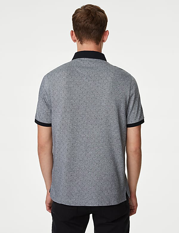 Pure Cotton Jacquard Polo Shirt