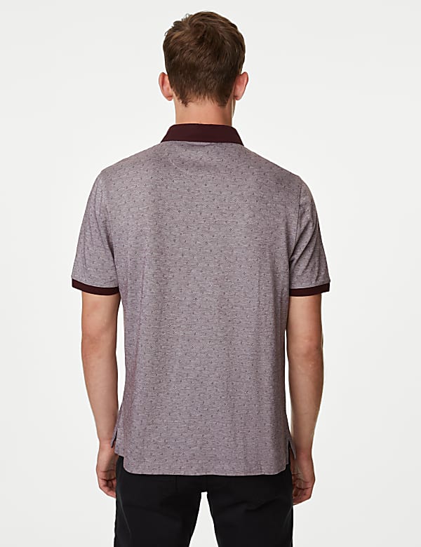Pure Cotton Jacquard Polo Shirt