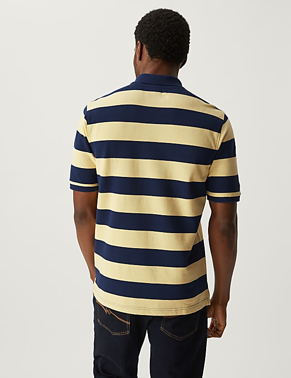 Pure Cotton Striped Polo Shirt