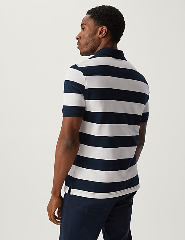 Pure Cotton Striped Polo Shirt