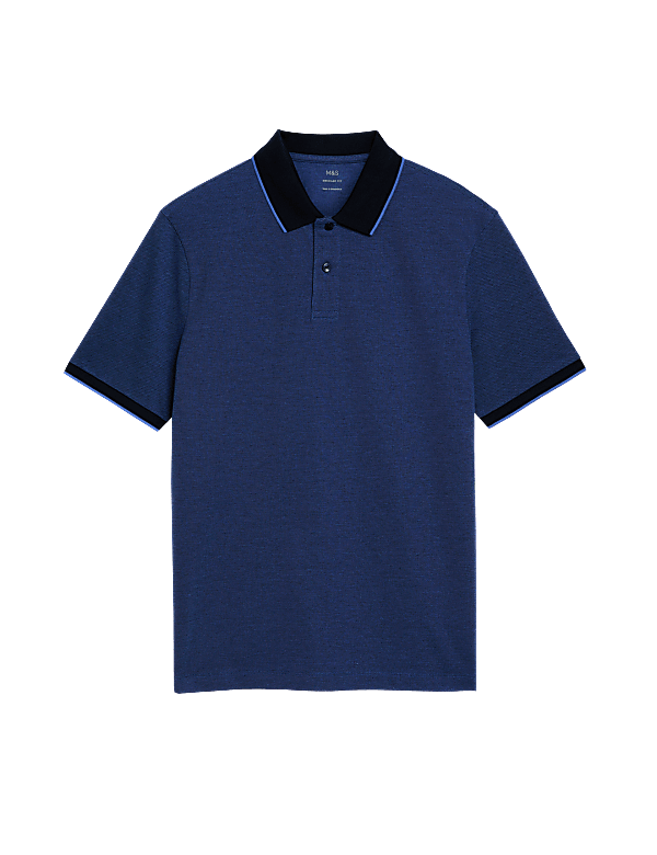 Pure Cotton Tipped Pique Shirt