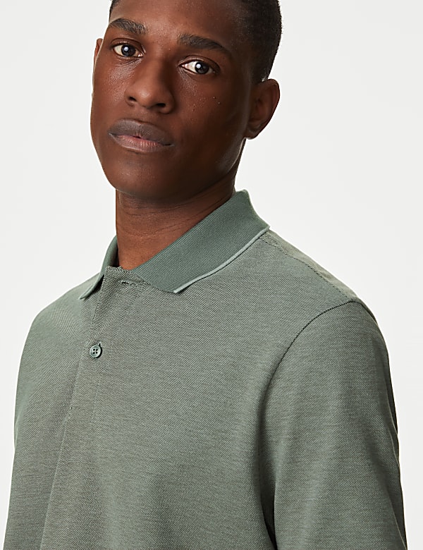 Pure Cotton Tipped Pique Shirt