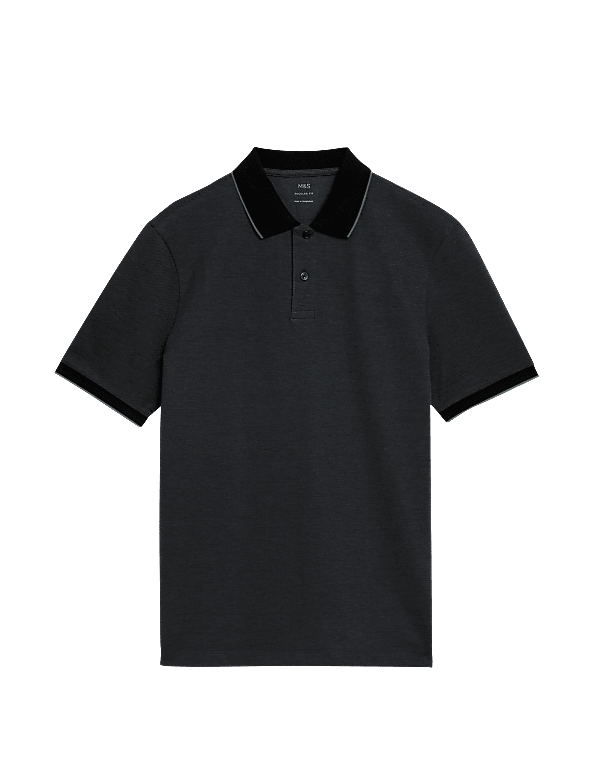 Pure Cotton Tipped Pique Shirt