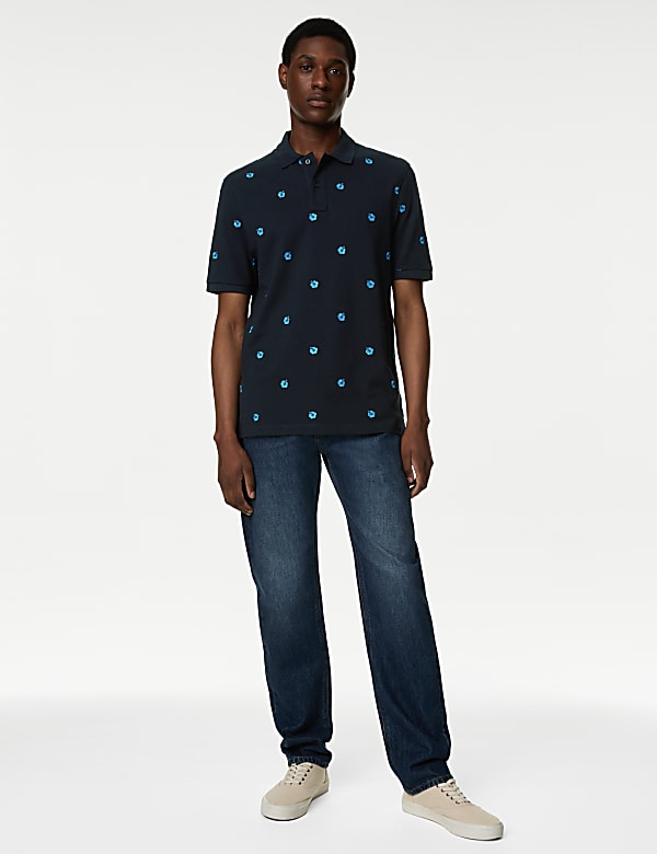 Pure Cotton Embroidered Polo Shirt