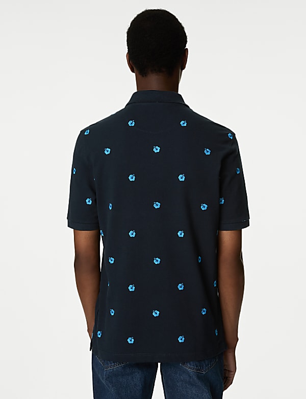Pure Cotton Embroidered Polo Shirt