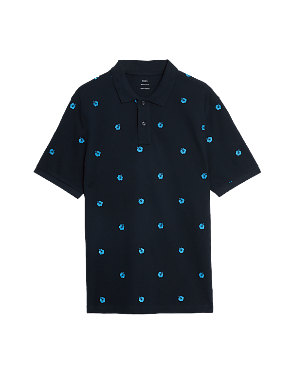 Pure Cotton Embroidered Polo Shirt