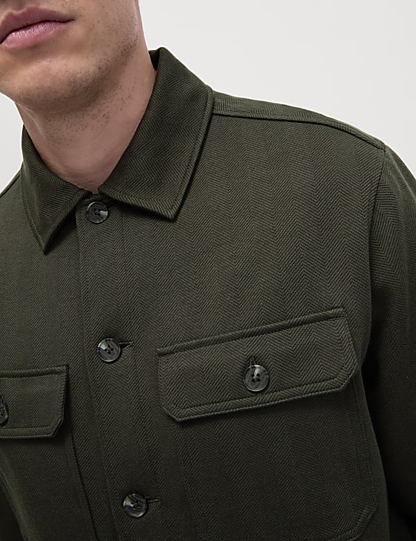 Cotton Rich Textured Overshirt