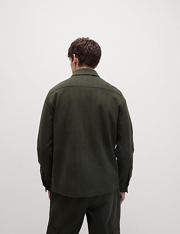Cotton Rich Textured Overshirt