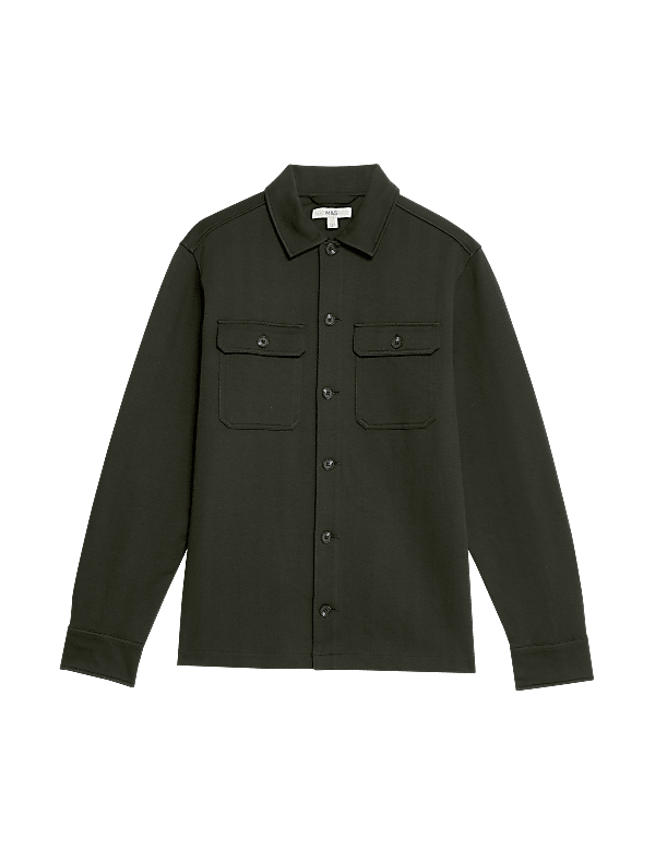 Cotton Rich Textured Overshirt