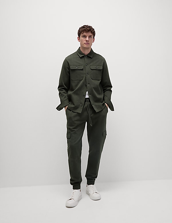 Cotton Rich Textured Cargo Joggers