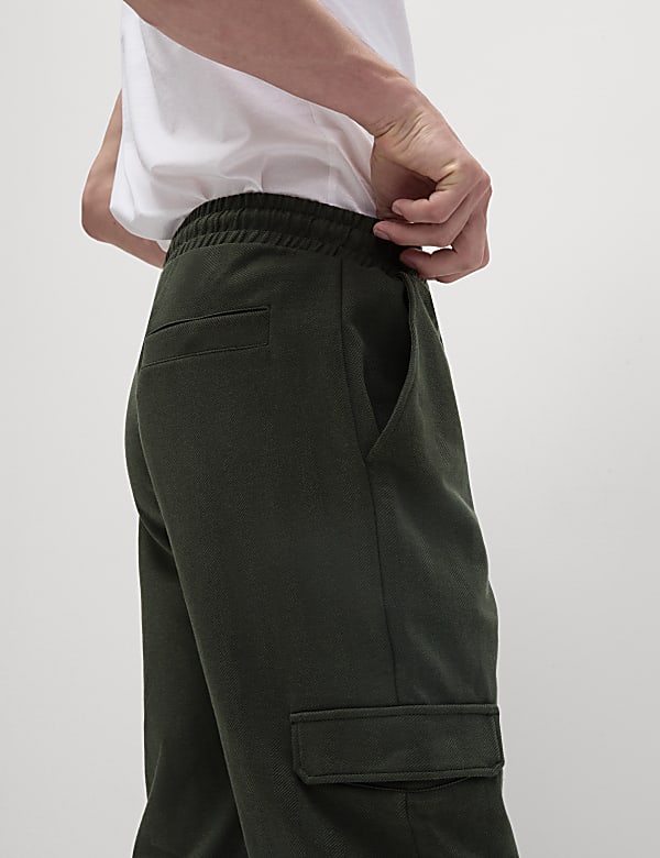 Cotton Rich Textured Cargo Joggers