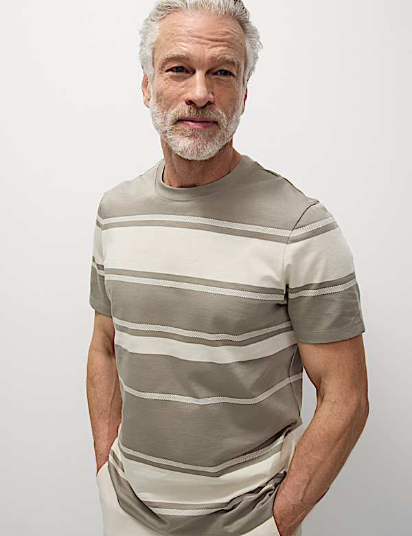 Pure Cotton Striped T-Shirt - IL