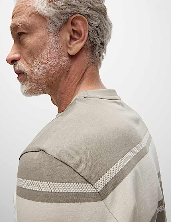Pure Cotton Striped T-Shirt