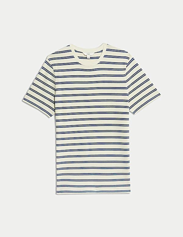 Cotton Rich Striped Textured T-Shirt
