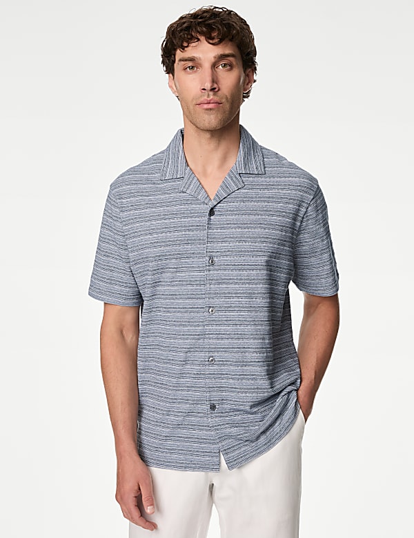 Cotton Rich Button Through Polo Shirt - DK