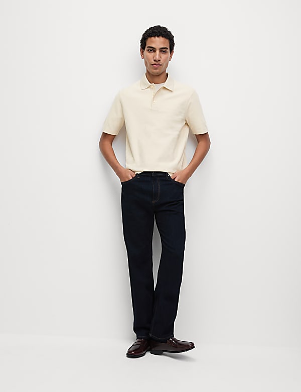 Pure Cotton Textured Pique Polo Shirt
