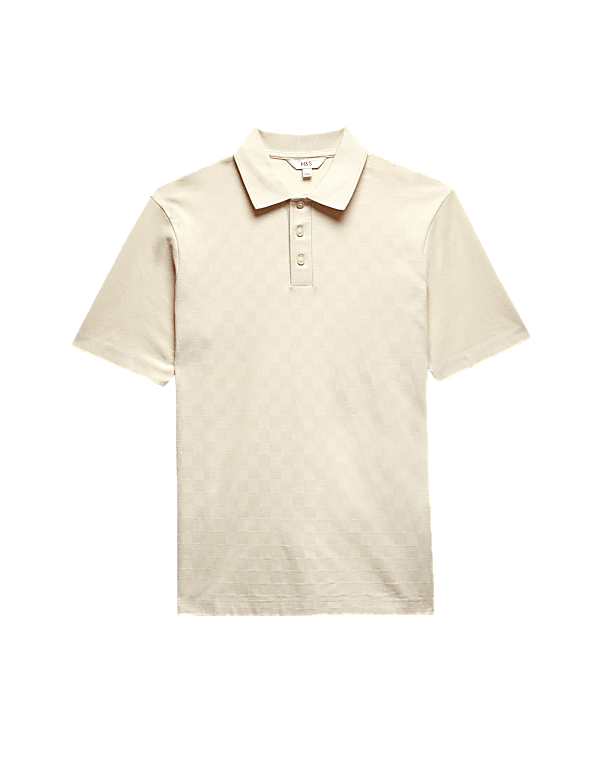 Pure Cotton Textured Pique Polo Shirt