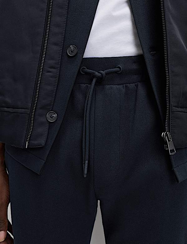 Cotton Rich Herringbone Joggers - JE
