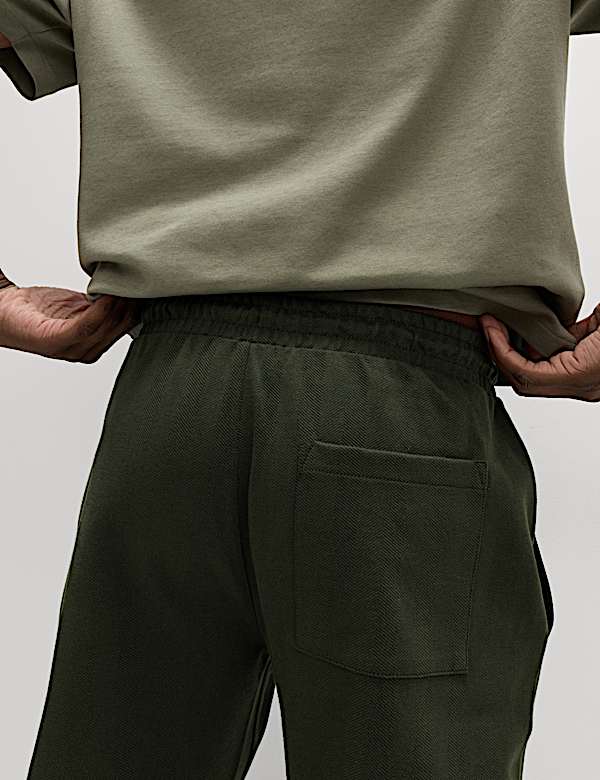 Cotton Rich Herringbone Joggers - AL