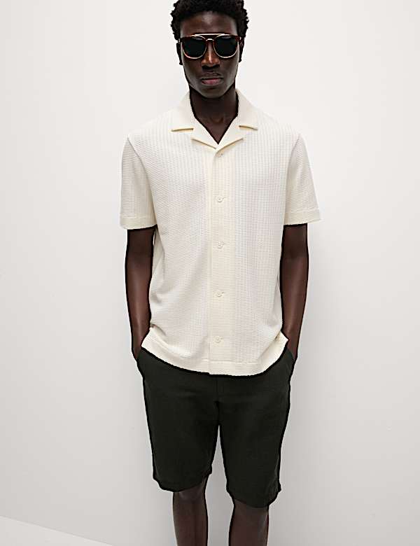 Cotton Rich Seersucker Polo Shirt