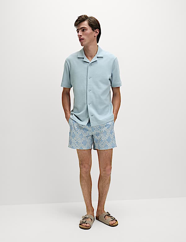 Cotton Rich Seersucker Polo Shirt
