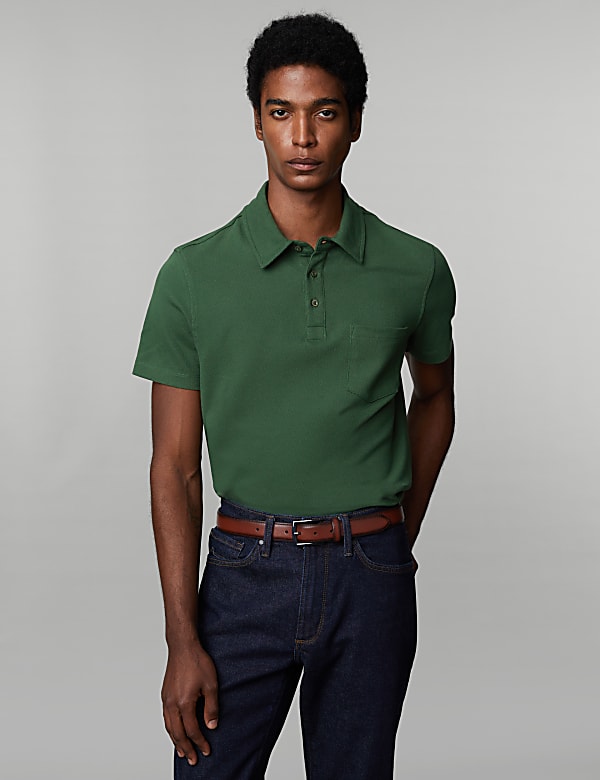 Pure Cotton Pique Polo Shirt - GR