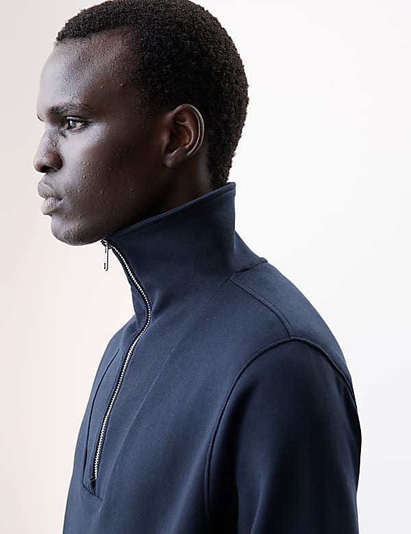 Cotton Rich Half Zip Sweatshirt - AT
