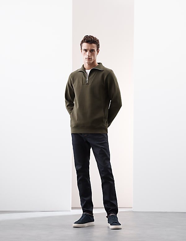 Cotton Rich Half Zip Sweatshirt - SK