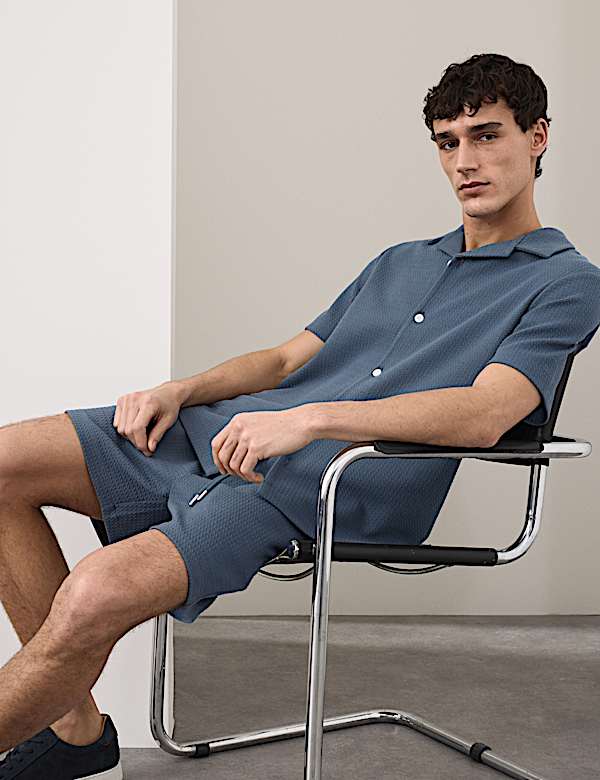 Textured Stretch Jersey Shorts - AL