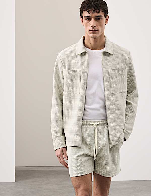 Textured Stretch Jersey Shorts - CA