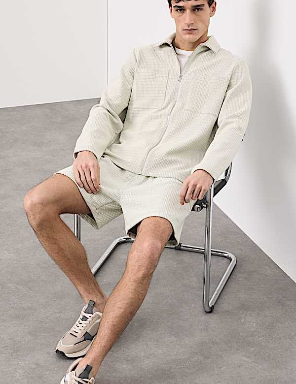 Textured Stretch Jersey Shorts - CA