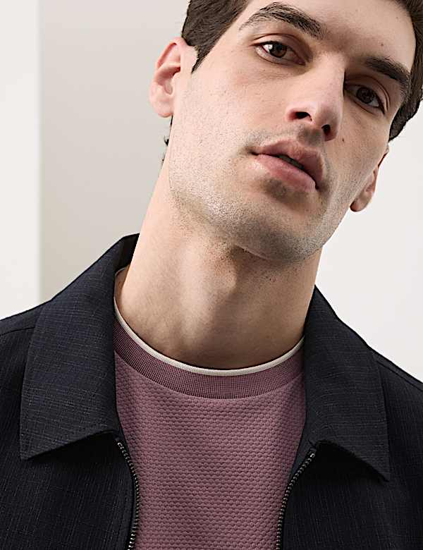 Pure Cotton Banded Cuff Popcorn T-shirt