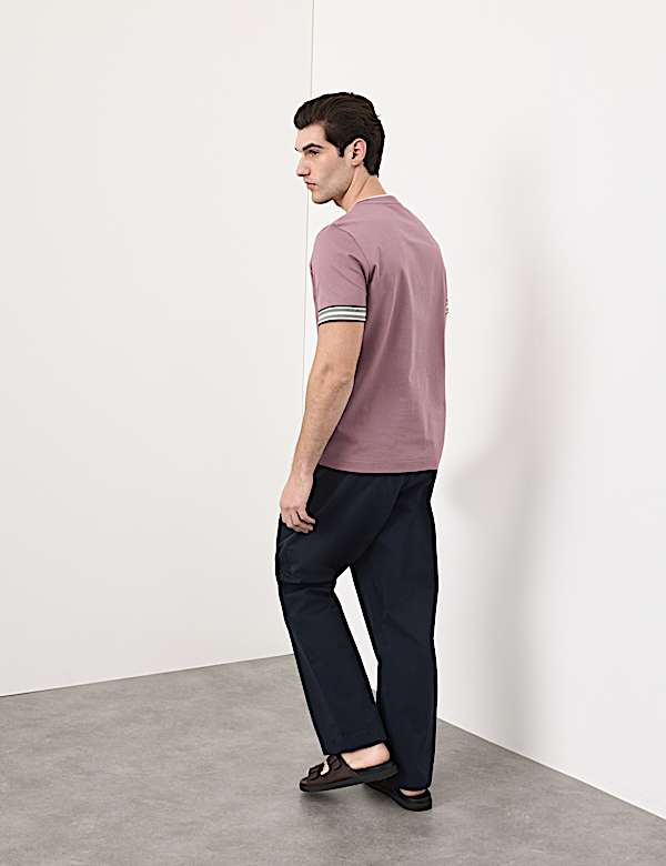 Pure Cotton Banded Cuff Popcorn T-shirt