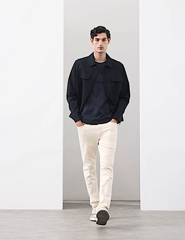 Pure Cotton Jacquard T-Shirt - BN