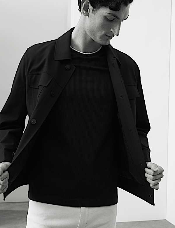 Pure Cotton Jacquard T-Shirt - BN