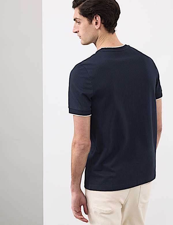 Pure Cotton Jacquard T-Shirt - BN