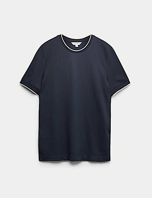 Pure Cotton Jacquard T-Shirt - BN