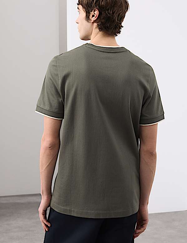 Pure Cotton Jacquard T-Shirt