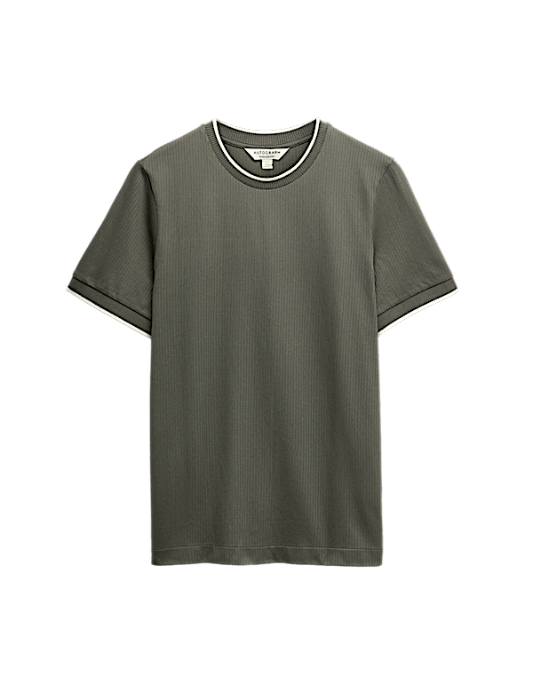 Pure Cotton Jacquard T-Shirt